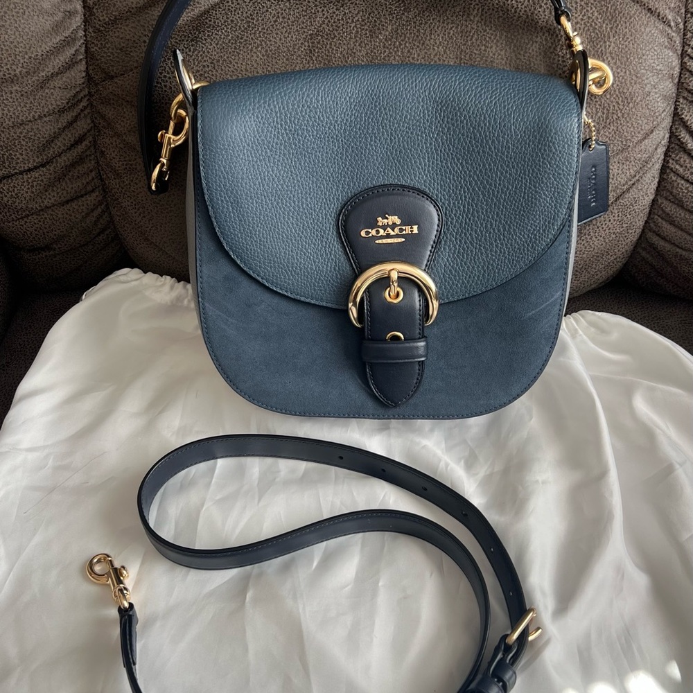 Coach Georgie Saddle Bag - Style C5688 - Blue - New and Unused